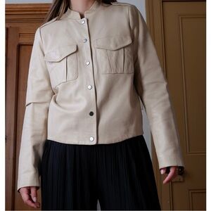 SOLD | Ecru Genuine Leather Jacket